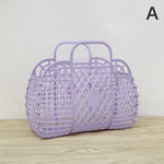 sac main vintage vert rose beige violet fileté poignées détachables rangement rétro opacité