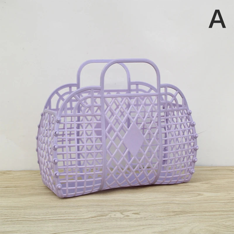 sac main vintage vert rose beige violet fileté poignées détachables rangement rétro opacité