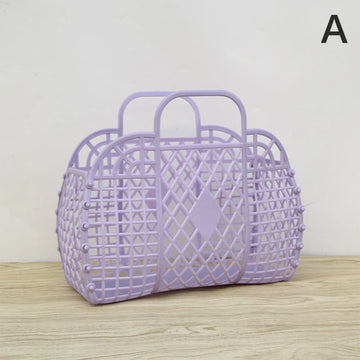 sac main vintage vert rose beige violet fileté poignées détachables rangement rétro opacité