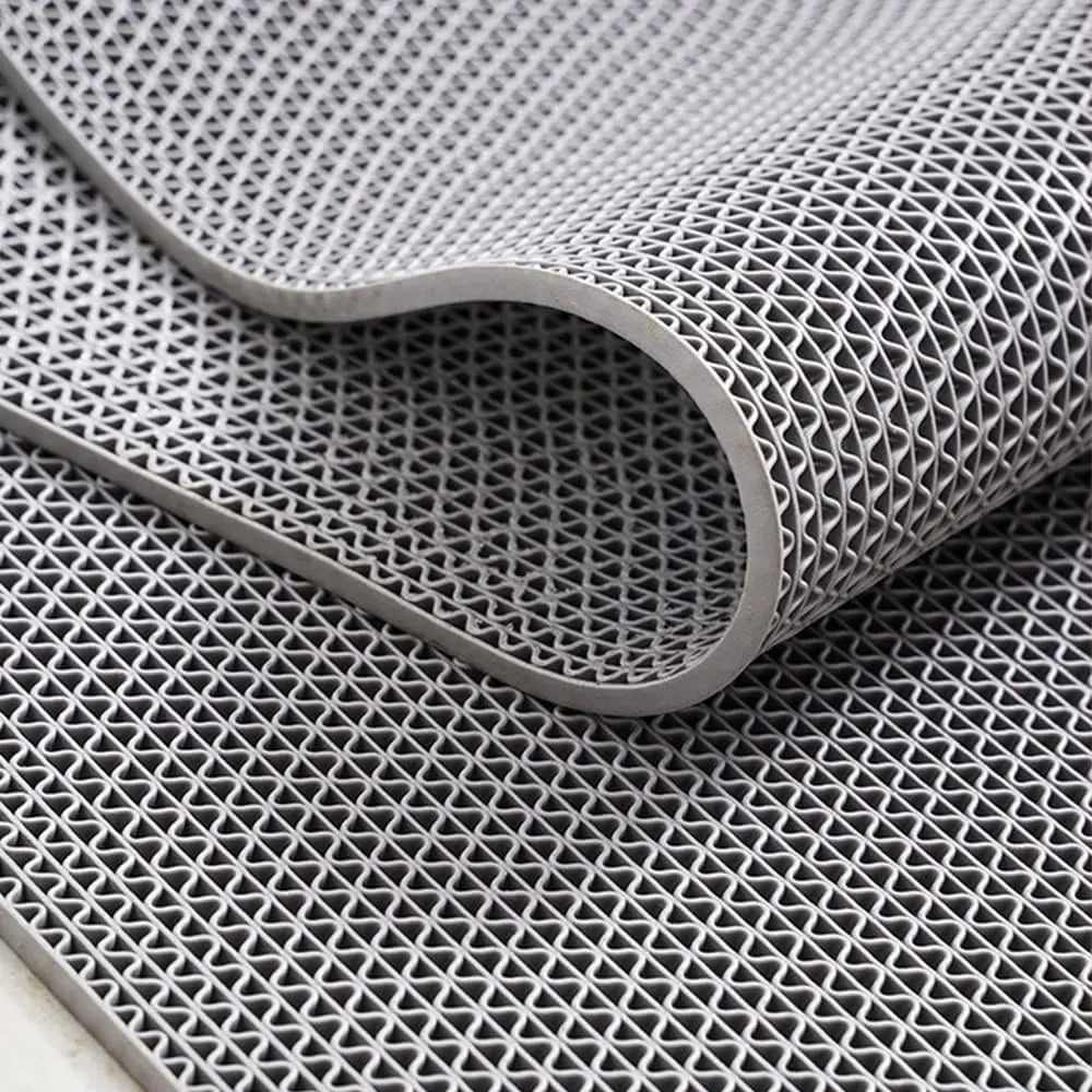 tapis sol salle bain antidérapant moderne perforé résistant l'eau gris bleu rouge