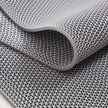 tapis sol salle bain antidérapant moderne perforé résistant l'eau gris bleu rouge