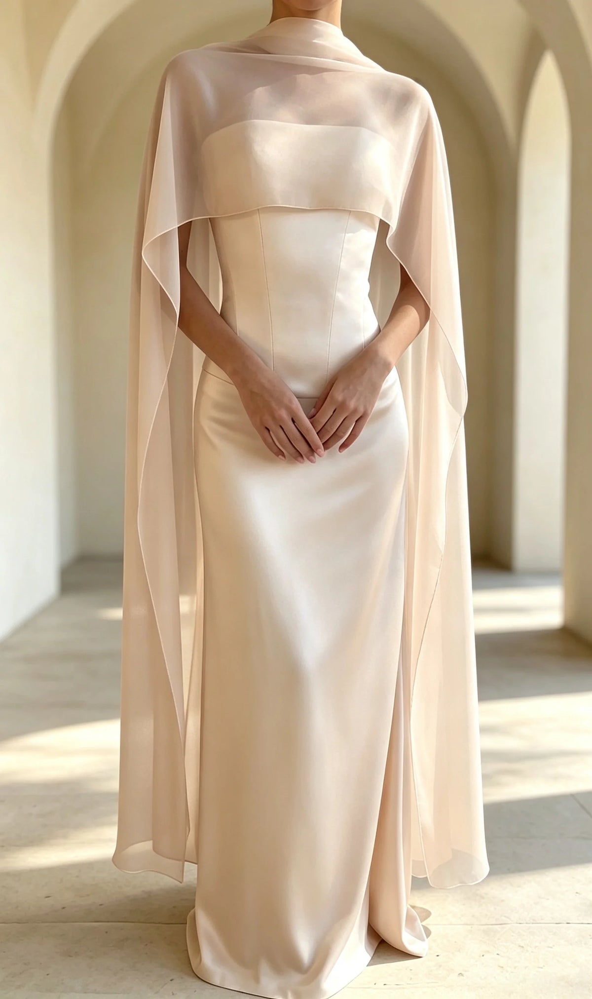 cape mariage transparente polyester élégante plage cérémonie cocktail soirée echangement