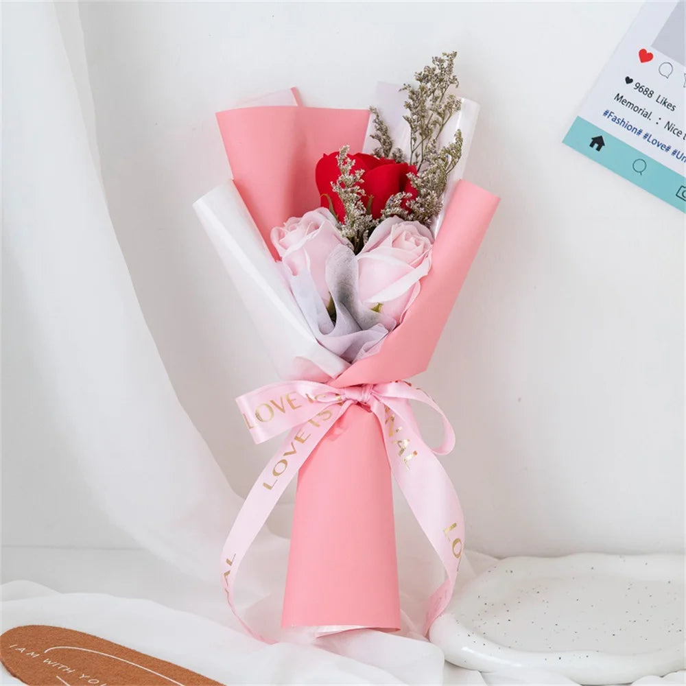 bouquet fleurs artificielles rouge rose violet mariage décoration intérieure moderne ruban satin