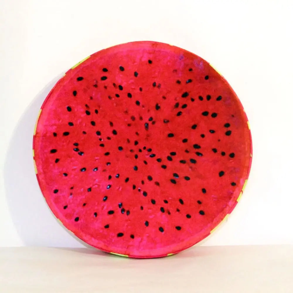 coussin rond fruit motif moderne déhoussable coton polyester vert rouge orange blanc