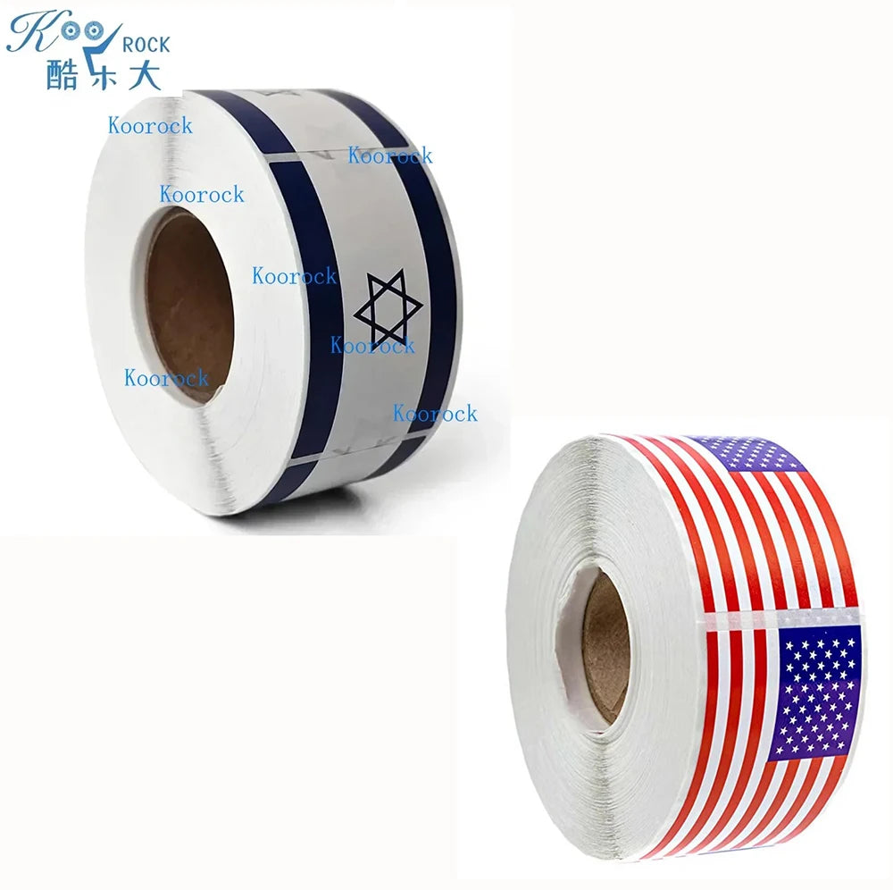 autocollants drapeau israélien américain blanc bleu rouge étoile david adhésifs pack 250 pièces rouleaux