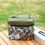kit condiments portable camping marron beige vert olive boite bouteilles pratique moderne
