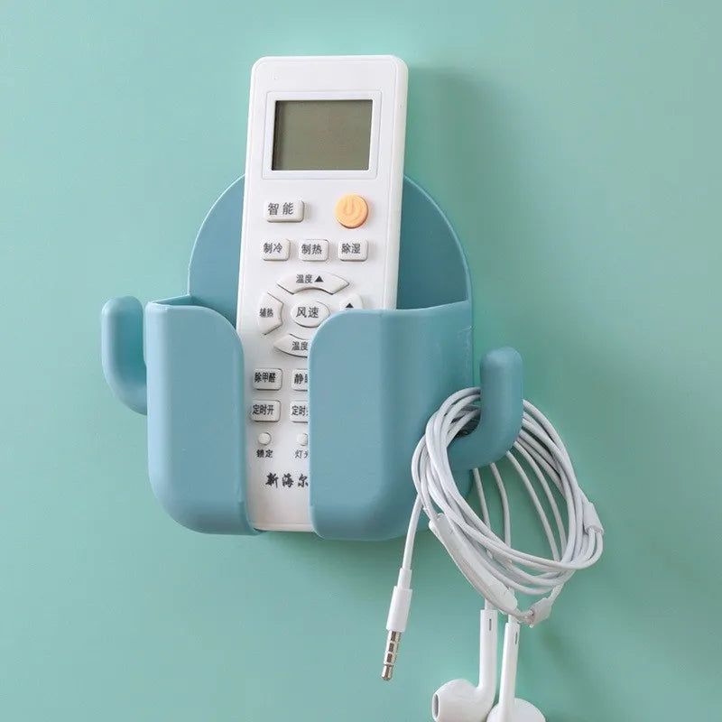 organisateur mural cactus blanc téléphone télécommande rangement moderne adhésif chambre sdb