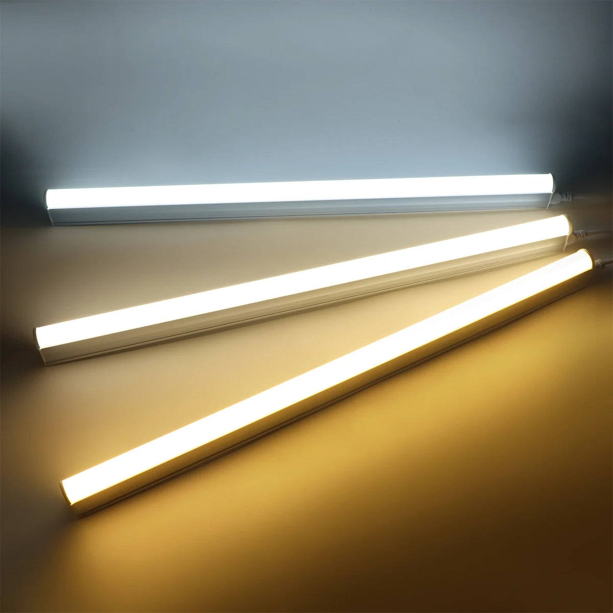 tube led blanc lisse moderne 50cm clips aluminium éclairage intérieur économie d'énergie