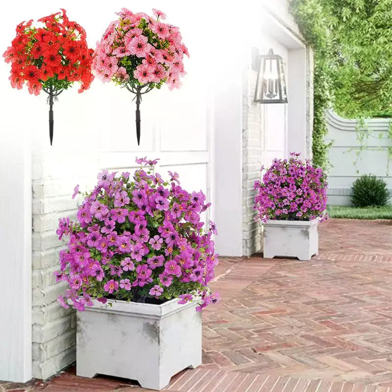décoration intérieure moderne bouquet artificiel violet rose rouge jaune fleurs polyester piquet simple
