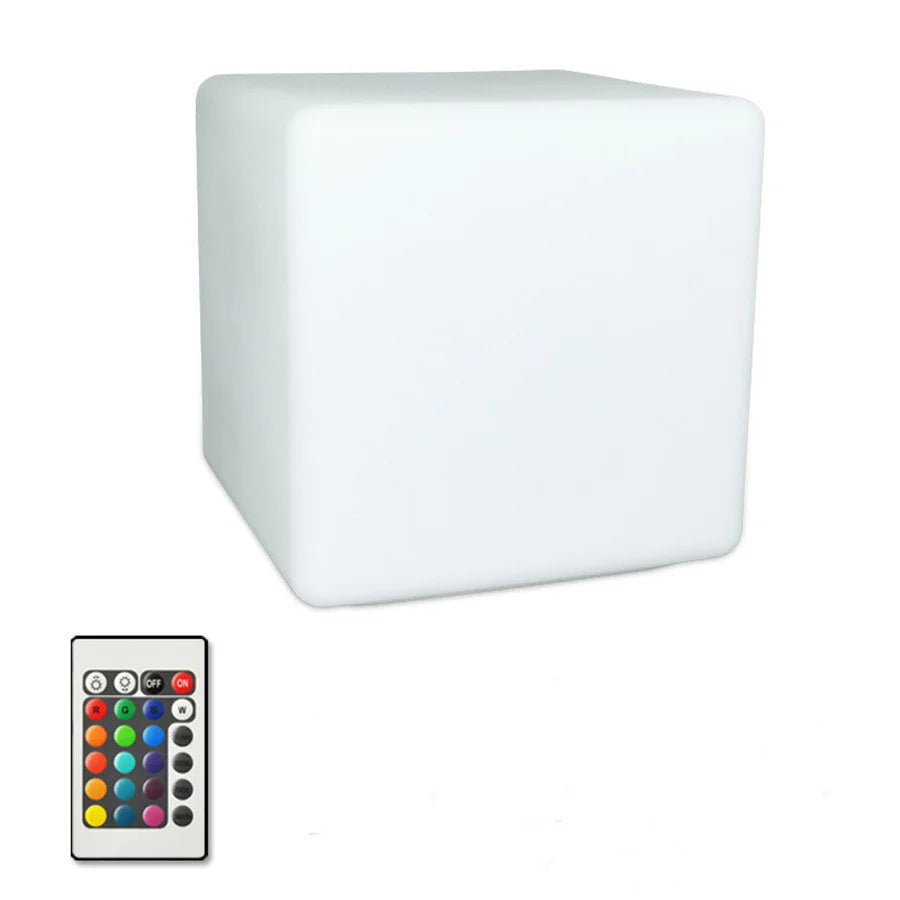 veilleuse cube led 16 couleurs télécommande moderne blanc bleu violet jaune