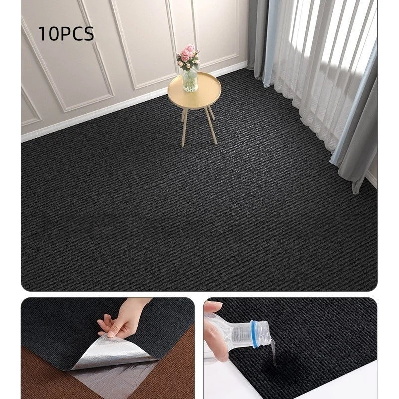 tapis autocollants 30x30cm gris marron carreaux géométriques moderne insonorisants intérieur chambre salon