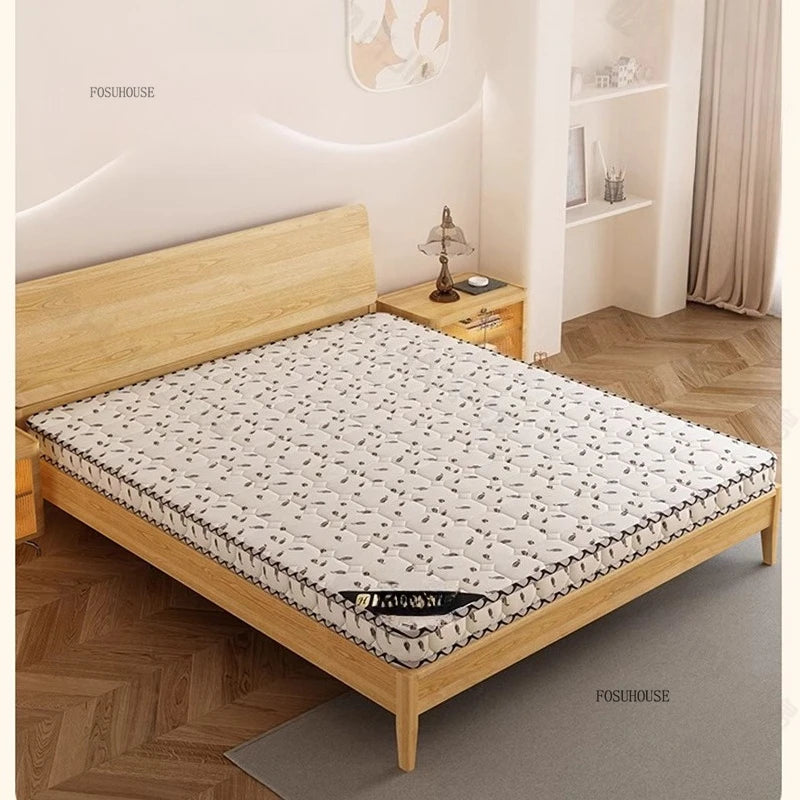 matelas cocotier naturel ferme chambre moderne blanc gris motif géométrique maison location confort
