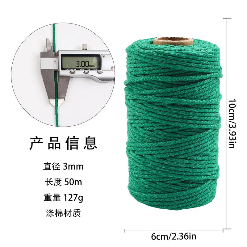 corde coton tressée 50mètres vert rose beige simple déco mariage fête nhà cửa