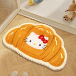 tapis hello kitty dessin animé antidérapant polyester jaune vert rouge blanc salle bain chambre