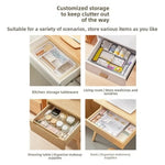 organisateur tiroir modulaire blanc rangement ustensiles cuisine minimaliste boîte papeterie rétractable conteneurs multifonctionnels