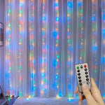 rideau lumineux blanc multicolore modes télécommande transparent moderne vacances chambre noël