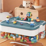 boîtes rangement jouets transparentes compartiments multiples couleurs variées poignées moderne respectueux environnement