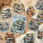 autocollants deco maison miniatures paysages scrapbooking etiquettes journal artisanal details architectural jardins voiles instructions