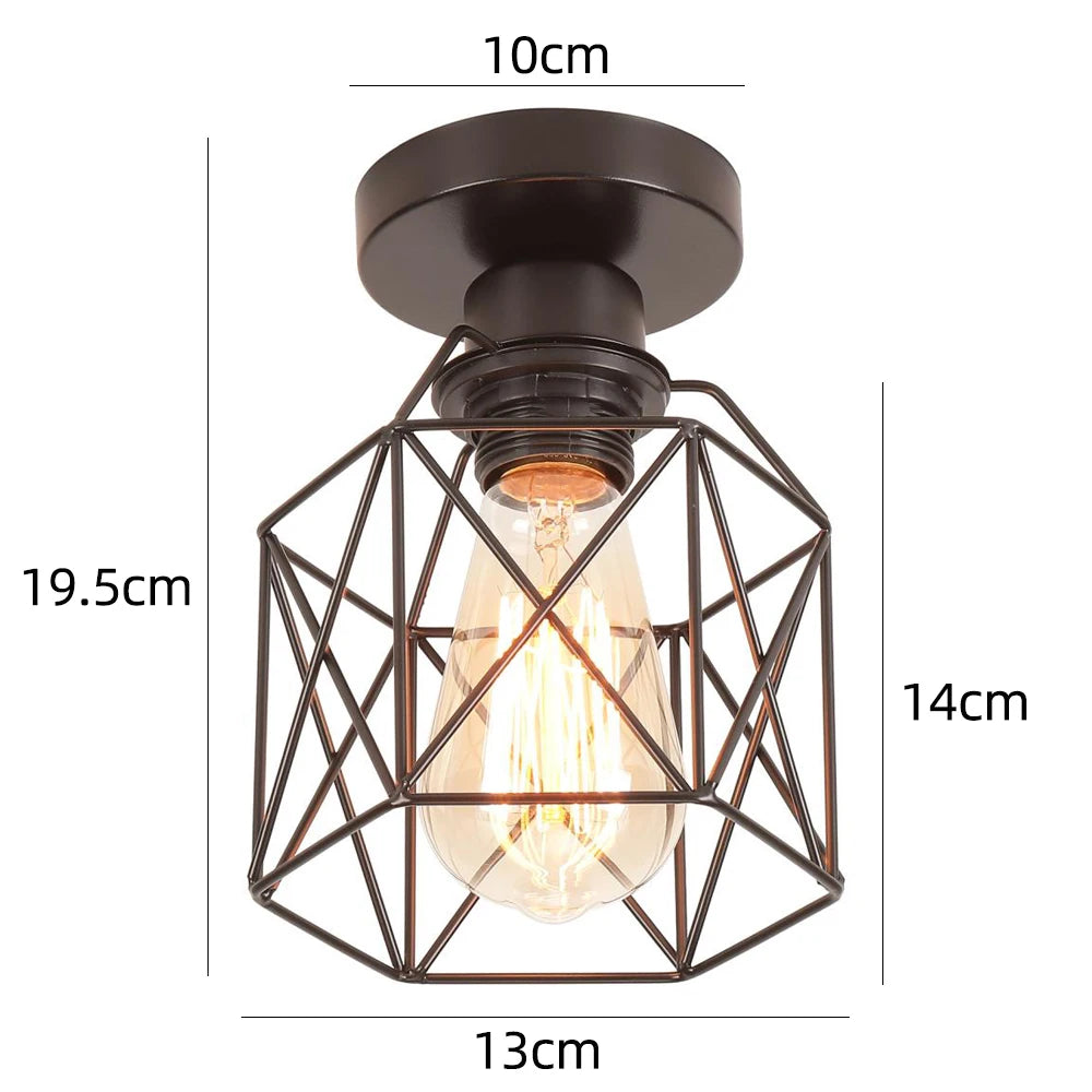 lampe industrielle cage métallique moderne vis fixations noir blanc or rose doré