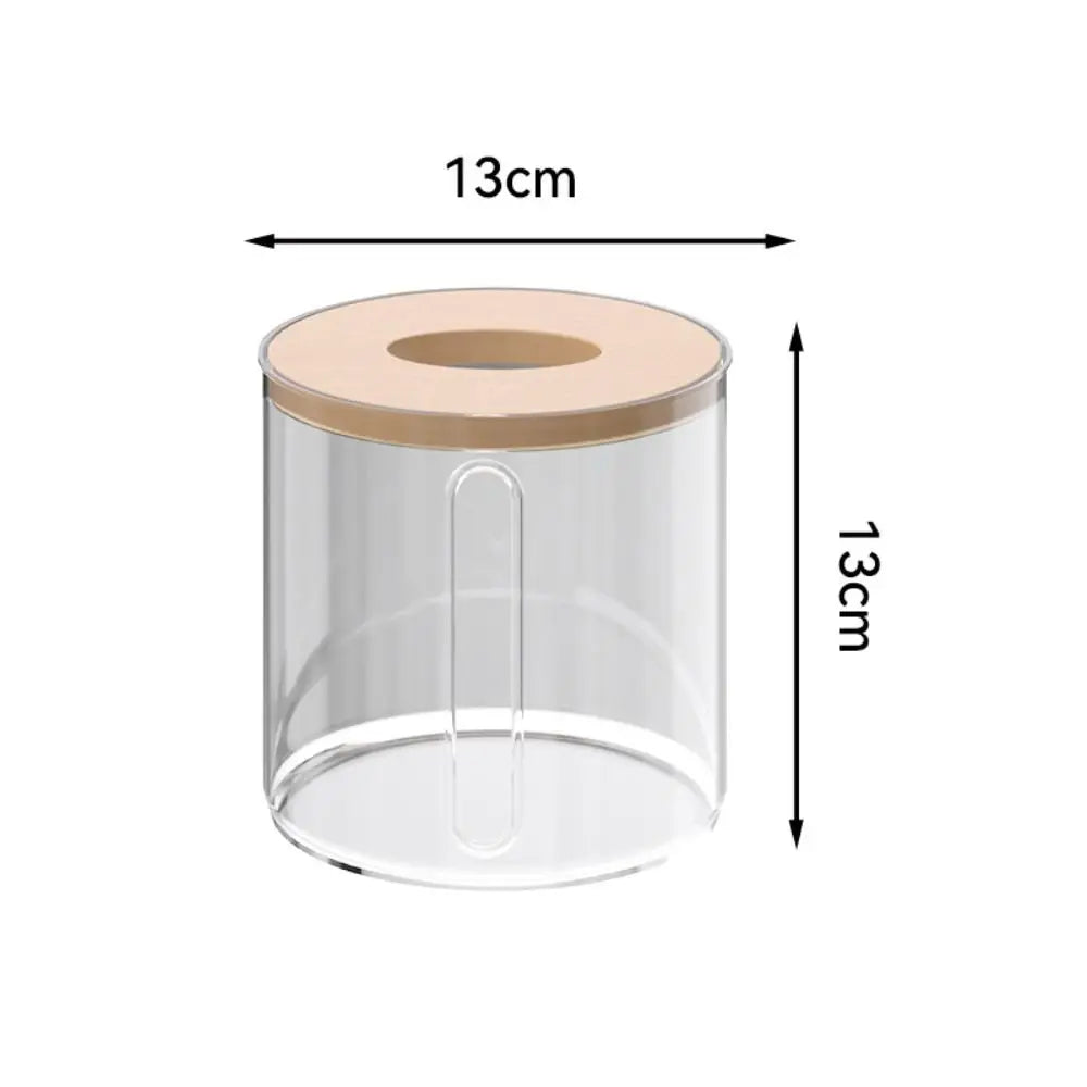 boîte rangement mouchoirs transparent bois minimaliste moderne papier texturé rouleau papier blanc naturel