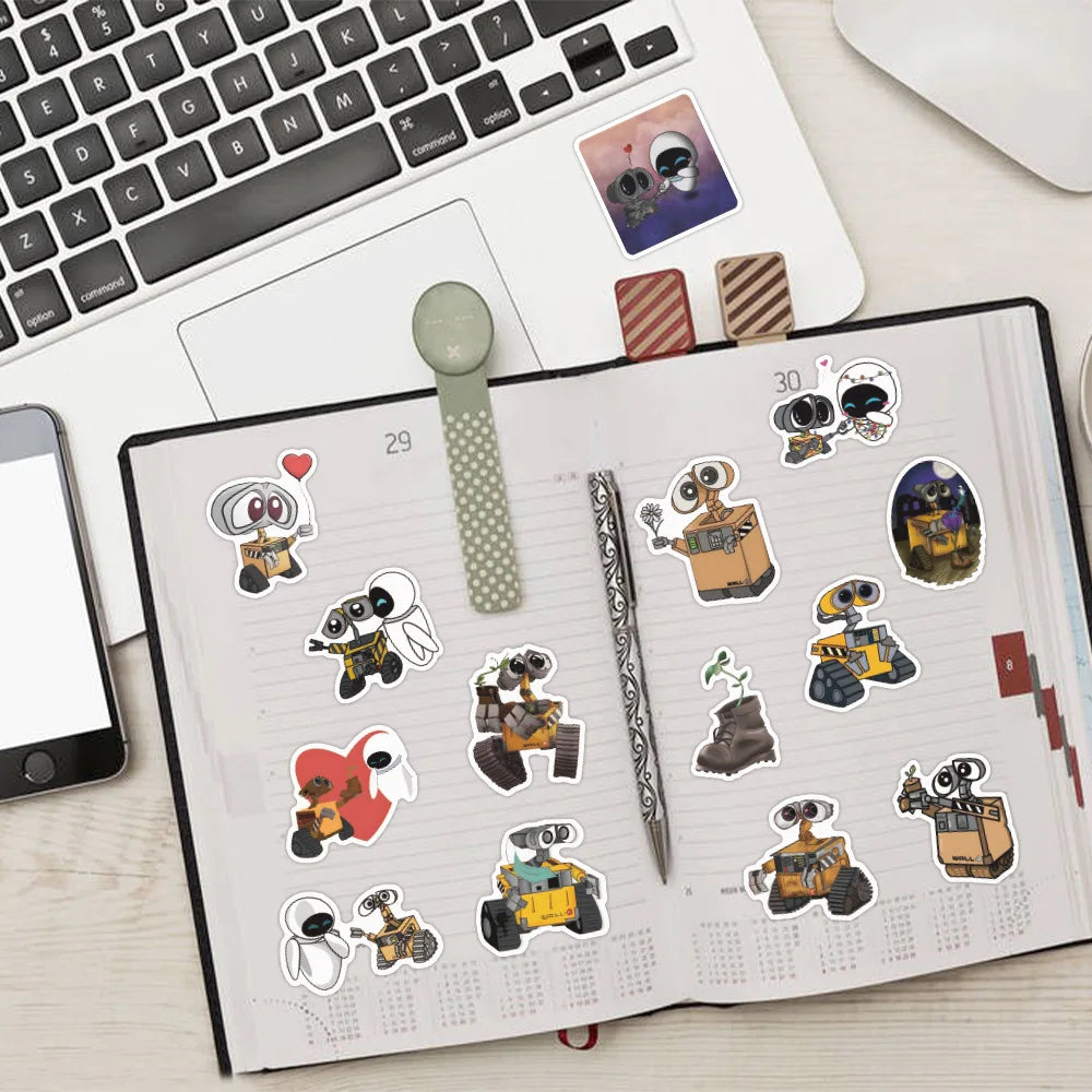 stickers disney multicolores dessins animés robots coeurs paysages spatiaux adhésifs collection enfants portable téléphone