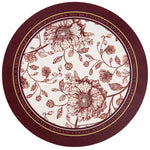 tapis table rond polyestère résistant chaleur décoration intérieure extérieure blanc vert fleurs feuilles papillons