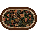 tapis table violet vert beige fleurs feuilles bordure rayée classique floral resistant pvc 30x50cm
