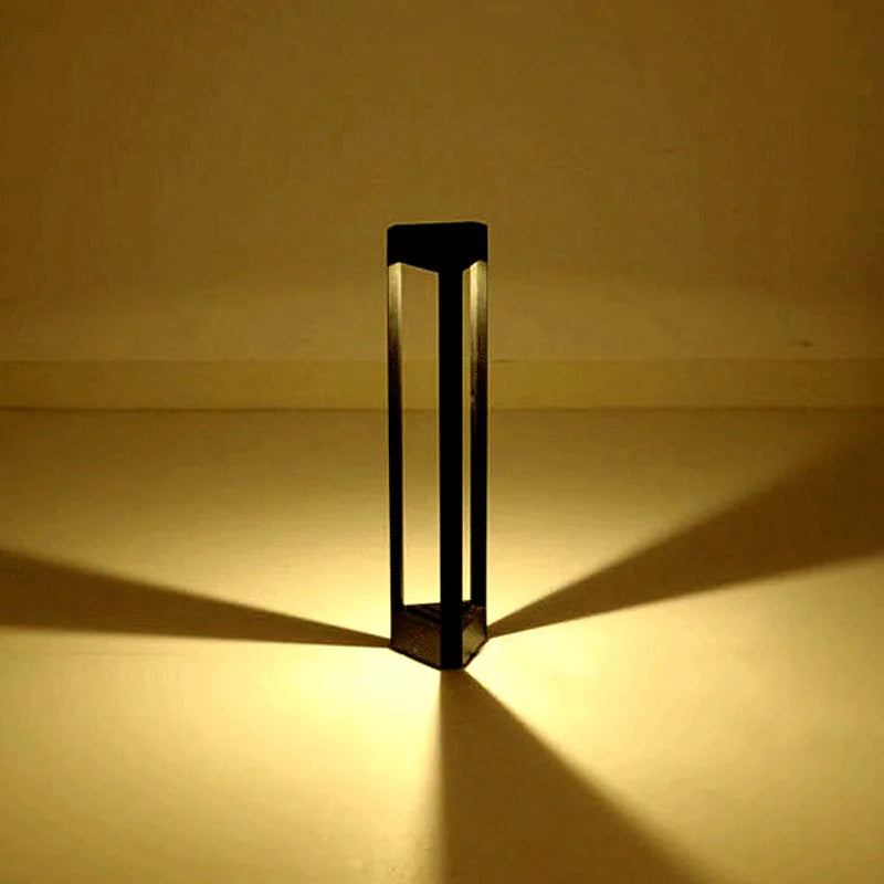 lampe extérieure led moderne noir ip65 étanche 600mm rectangulaire minimaliste