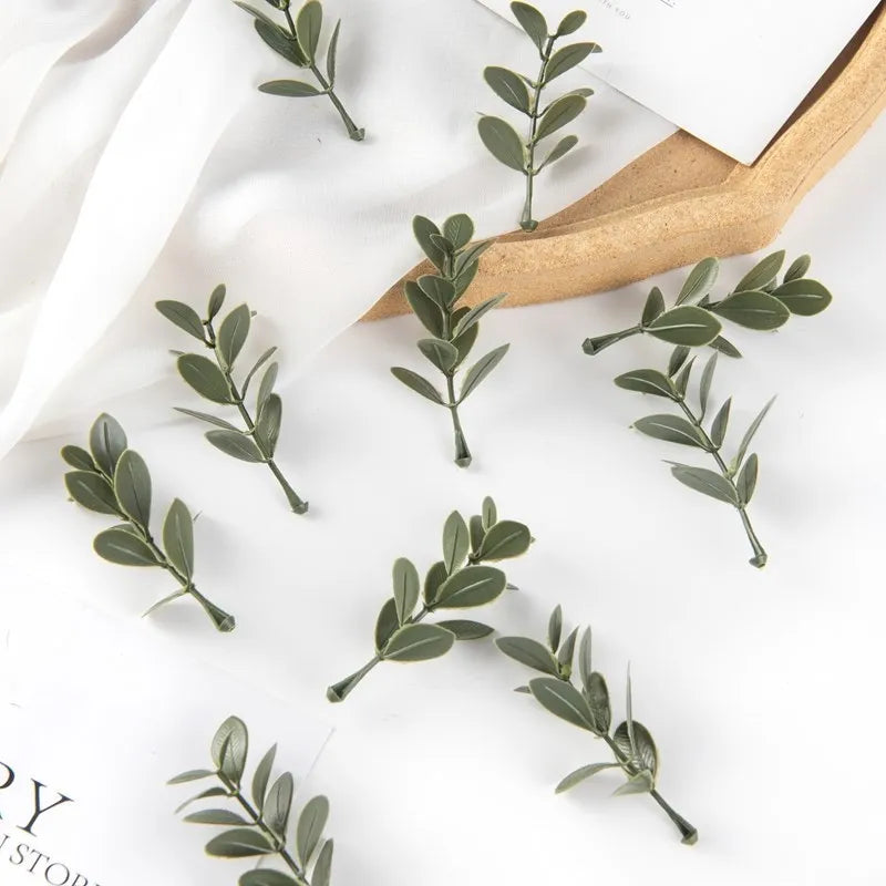 accessoires décoration extérieure branche artificielle feuilles vertes naturel minimaliste
