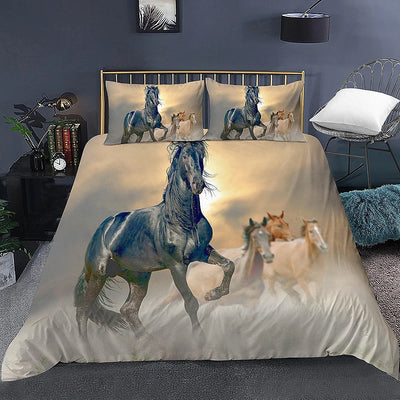 Housse de couette cheval galopant 3D design animal