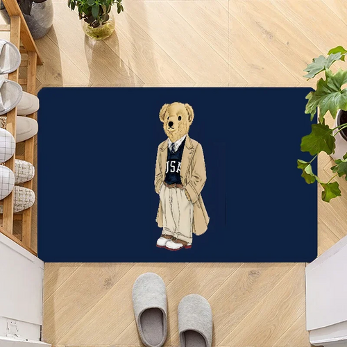 tapis porte intérieur motif ours peluche mignon antidérapant lavable entrée cuisine salon