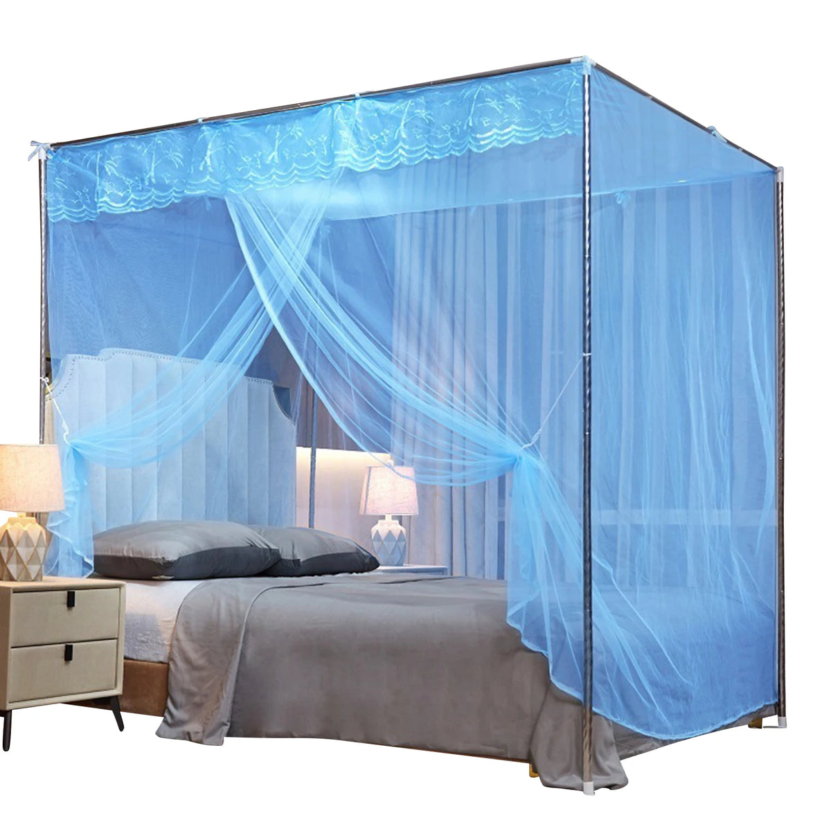 moustiquaire lit dentelle blanche rideau lit princesse décoratif clips fixation