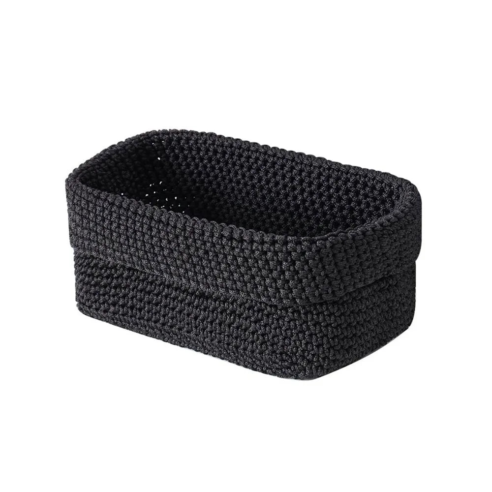 paniers rangement maille noir gris modernes réutilisables grande capacité rangement stockage diverse utilisation respectueux