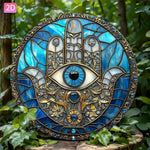 décoration murale hamsa bleu doré motifs floraux artisanal événements anniversaires fêtes noël