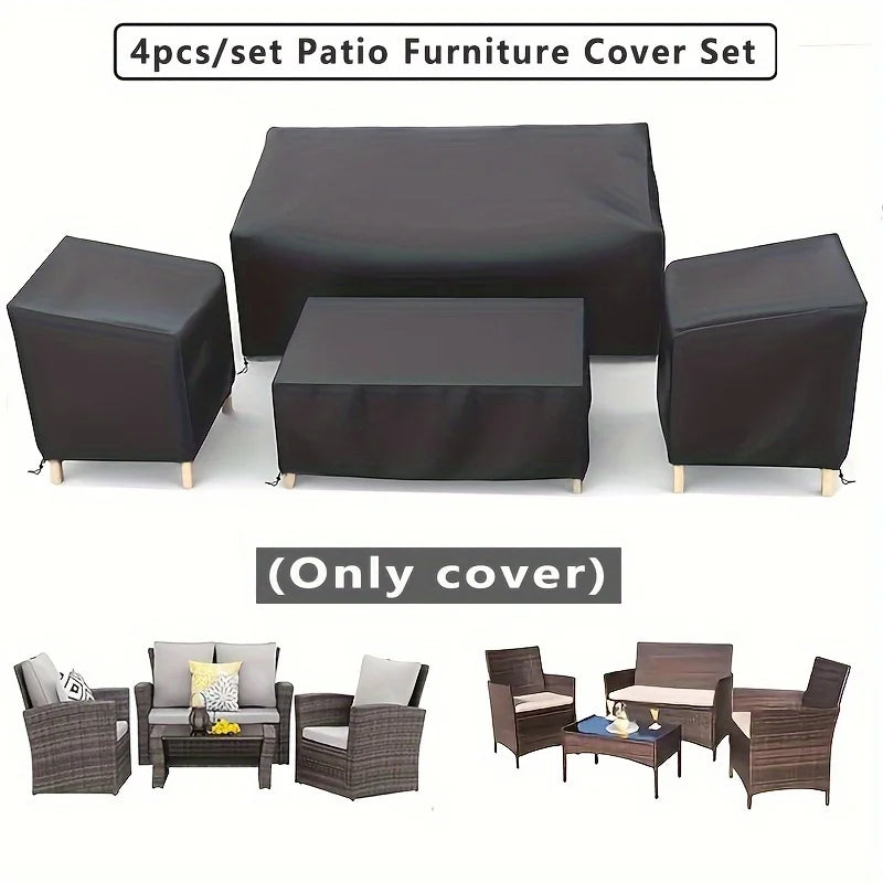 housses protection meubles patio noires modernes imperméables 56x30 25x30 13x45 cordon serrage