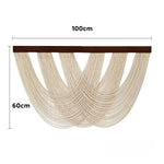 décoration murale bohème tissée tresses géométriques beige clair marron foncé minimaliste suspension chambre salon