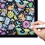 couverture colorier motif animal géométrique moderne 24 marqueurs acryliques 150x125cm