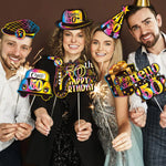 masques fête multicolores holographiques anniversaire noir blanc piquets variété motifs festive