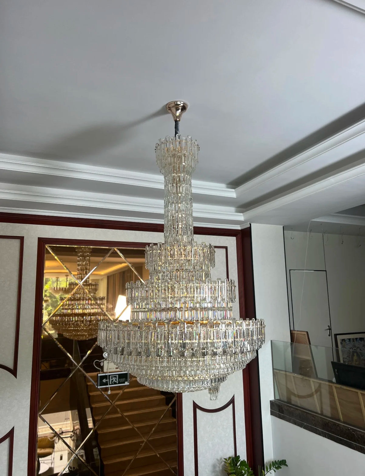 lustre cristal doré suspension salon hall lumière classique 20 sources 90v 260v