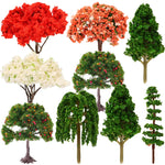 décorations micropaysage miniatures arbres texturés feuilles détaillées rochers mousse gravier