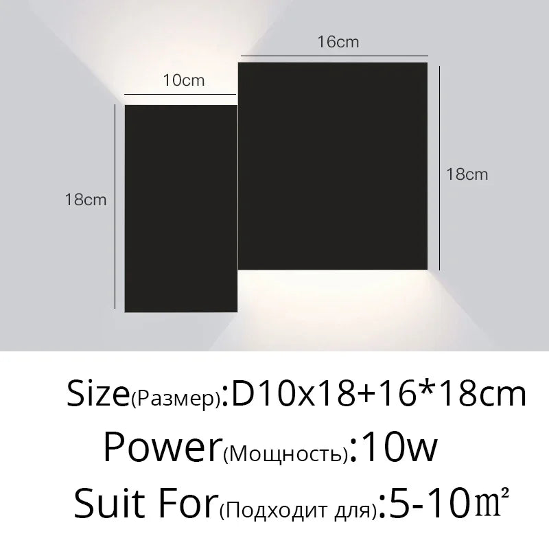 applique murale moderne noire fixée mur éclairage quotidien cuisine chambre coucher minimaliste