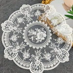 serviette table blanche broderie florale classique réutilisable pâques fête rectangle 26x42 26x41 33x33 40x40