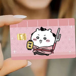 autocollants carte credit dessin anime kawaii motifs alimentaires bordures colorées