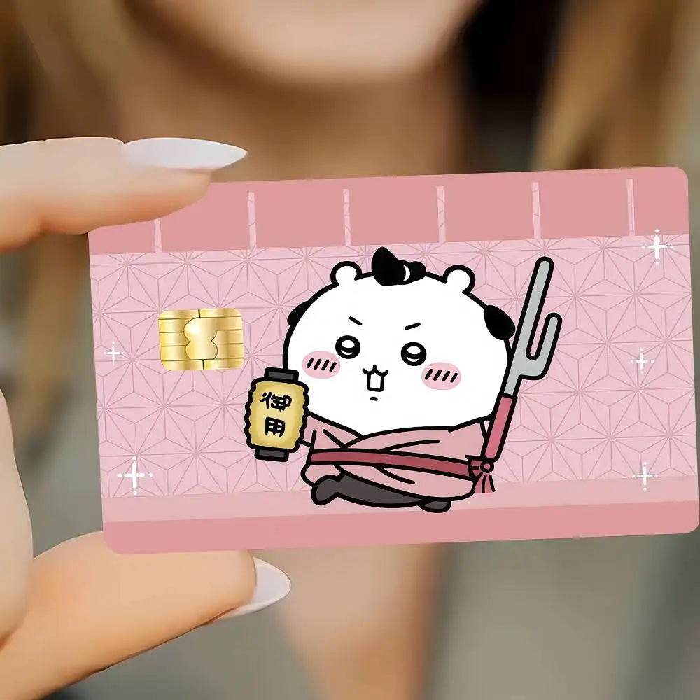 autocollants carte credit dessin anime kawaii motifs alimentaires bordures colorées