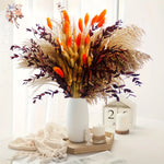bouquet fleurs séchées automne orange naturel rustique décoration maison anniversaire mariage festive