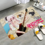 tapis sol antidérapant polyester anime rose motifs géométriques moderne salon chambre coucher