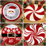 tapis rond flocons neige père noël spirale absorbant eau antidérapant intérieur decoration noel