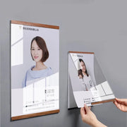 cadre photo mural aimants support affiches transparents moderne couleurs bois clair blanc noir A3