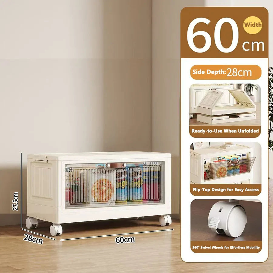 meuble rangement modulable pliable blanc rayures verticales moderne roulettes almacenamiento eficiente