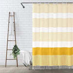 rideau douche polyester bleu clair rayures horizontales plissé moderne opale